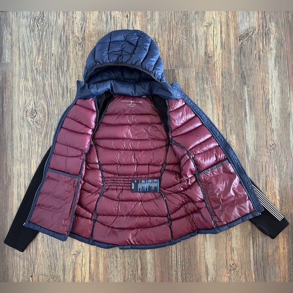 Tommy Hilfiger Packable Down Jacket Womens M Blue Black Full Zip Quilted Puffer - Picture 4 of 12